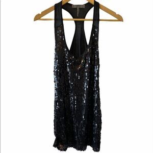 BUFFALO Black Sequin T Back Dressy Tank XS